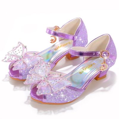 Ariel Mermaid Sandals Cinderella Halloween Butterfly Decoration Princess Shoes Little Girls Summer Carnival Show Glitter Upper
