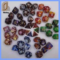 NICOLEY 7Pcs/set ของขวัญสำหรับเด็ก D12 D20 D4 D6 D8 D10 7-Die ลูกเต๋าหลายด้าน เกมตาราง ลูกเต๋า DND ลูกเต๋าเกม