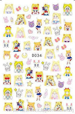 【LZ】▽☏┋  1PCS Cartoon Blonde Girl 3D Adhesive Stickers Nail Art Decoration Disney Mickey Donald Duck Nail Art Stickers Nail Art Supplies