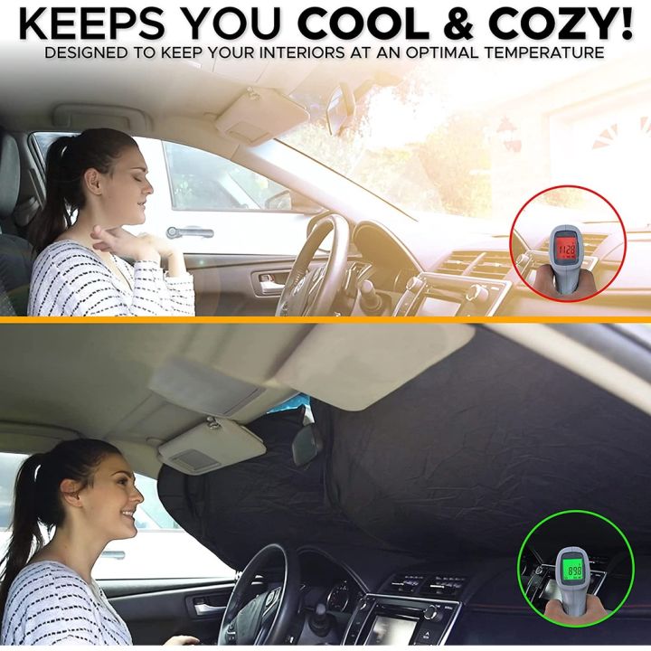 loose-ผ้าปิดกระจกหน้ารถกันแดด-ม่านบังแดดหน้ากระจกรถยนร์-เนื้อหนาพิเศษป้องกันแสงแดดแสงuvได้ดี