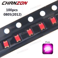 【✆New✆】 fuzou528581 ชิปไดโอด Led สำหรับ Pcb 100ชิ้น0805 Smd 2012พื้นผิวสีชมพู3.2V ซูเปอร์ฟลักซ์โคมไฟไดโอดเปล่งแสงส่วนประกอบอิเล็กทรอนิกส์สำหรับ Pcb