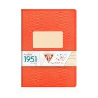 Clairefonne สมุดบันทึก มีเส้นบรรทัด ปกสีแดง สไตล์วินเทจ 14.8x21ซม. 1951, Red stapled notebook 48sh. Lined 195436C