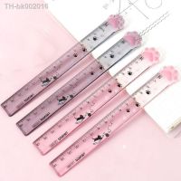 ♦✟✸ 1Pcs Kawaii Cat Paw Straight Ruler Cute Transparent Rulers Student Stationery Measuring Drawing Tools Office School Supplies