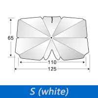 ที่บังแดดกระจกกระบังแสงรถยนต์ร่มบังแดดรถยนต์สีเงินร่มกลับด้านพับป้องกัน UV รถพับได้อุปกรณ์เสริมสำหรับบังแดด