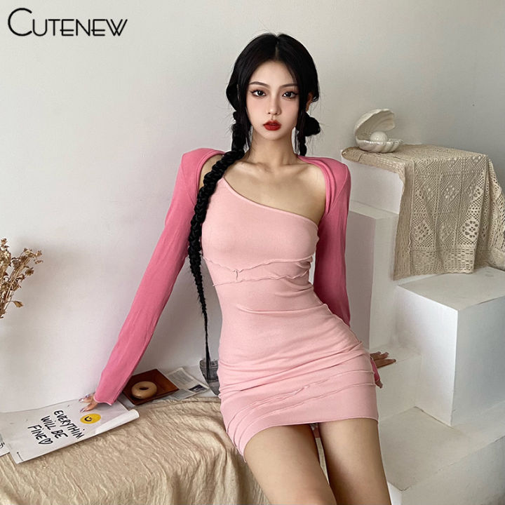 Cutenew Váy Yếm Một Vai Thời Trang Dễ Thương Ngọt Ngào Đầm Ôm Sát ...