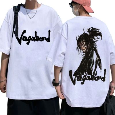 ญี่ปุ่น Anime Vagabond พิมพ์กราฟิก T เสื้อ Miyamoto Musashi Manga ผู้ชายผู้หญิงเสื้อยืดฤดูร้อนผ้าฝ้ายขนาดใหญ่ Tshirt Streetwear