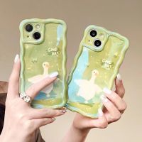 Summer Stay Duck Case สำหรับ iPhone14ProMax Blu-ray Twist Case สำหรับ iPhone13 ซิลิโคนป้องกันการตก Case สำหรับ iPhone12