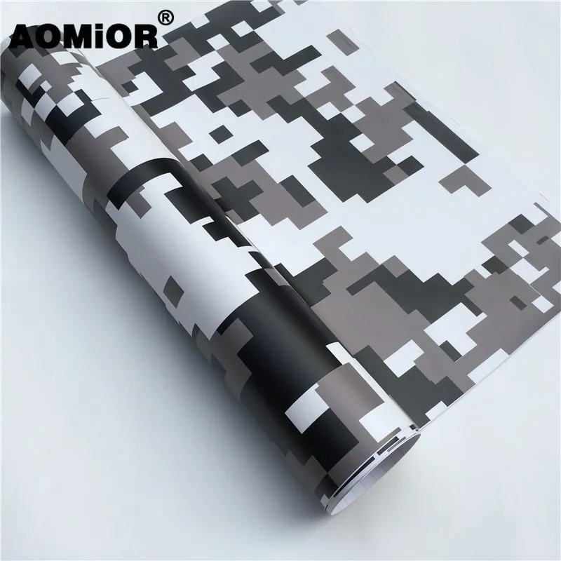 Arctic Snow Camo Vinyl Film Car Wrap Camouflage Vinyl Wrapping Car Sticker  Bike Console Computer Laptop