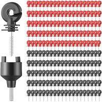 200Pcs Electric Fence Insulator Screw Set Kit Self-Tapping Insulation Ring Band for Polyethylene Wire Steel Wire Aluminum Wire Kit