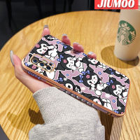 เคส JIUMOO สำหรับ Vivo V17 V19 Neo V19 (อินโดนีเซีย) ลายการ์ตูน Happy Kuromi กรอบสี่เหลี่ยมใหม่เคสพื้นผิวชุบซิลิกาเจลนิ่มกันกระแทกเคสมือถือฝาครอบป้องกันเลนส์กล้องถ่ายรูปรวมทุกอย่าง