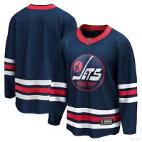 JS NHL Winnipeg Jets Jersey Navy Tshirts Long Sleeve Fans Sports Tops Plus Size SJ