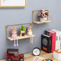 ❀❏❄ Simple wrought iron wall shelf Home living room wall decoration free punching shelf storage and finishing rack