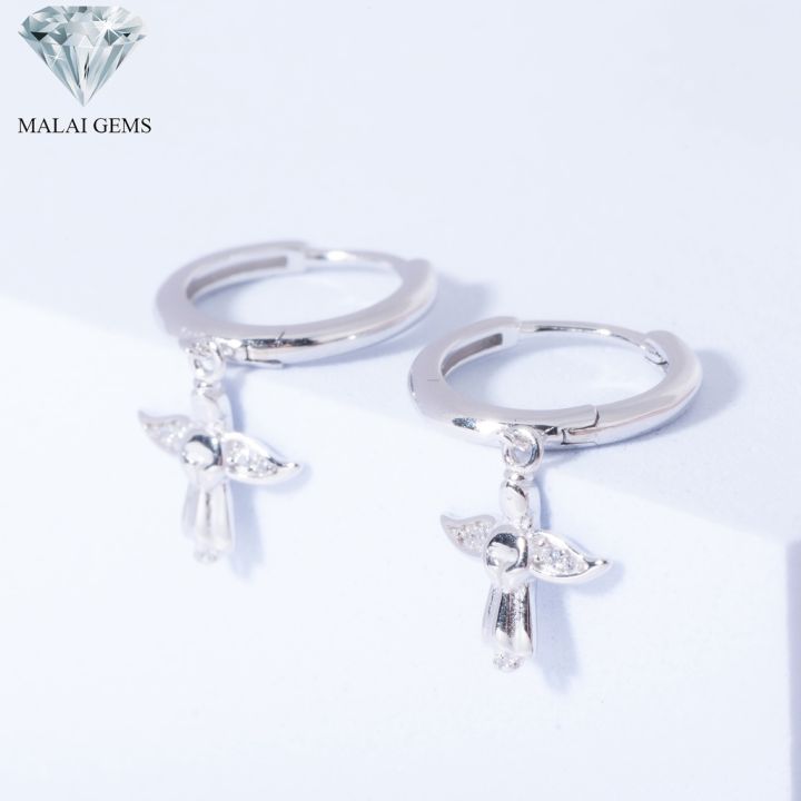 malai-gems-ต่างหูเพชร-เงินแท้-silver-925-เพชรสวิส-cz-เคลือบทองคำขาว-รุ่น-225-e17742-แถมกล่อง-ต่างหูcz-ต่างหูเงินแท้