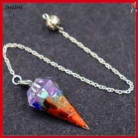 ZHEZHE 7 Chakra orgonite จี้ลูกตุ้มเรกิ โซ่ห่วงโซ่ ของขวัญสำหรับเด็ก Amulet การออกแบบใหม่ เครื่องประดับแฟชั่นเครื่องประดับ หินธรรมชาติหิน