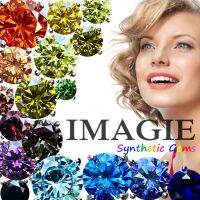 IMAGIE ต่างหูพลอยแสงเพชร กลม 4-6mm หลากสี