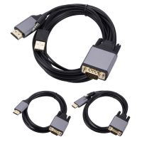 HD 1080P Converter Cable With Audio/Power Cable HDMI-Compatible To VGA Audio Video Converter Cord for Computer Laptop Projector