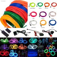 ﹍▥ 1M-5M Neon Glow EL Wire Rope 3V Battery Operated 5V USB 12V with Adapter Flexible LED Strip for Car Party Dance Atmosphere Decor