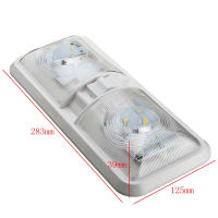 12V 550LM 2PCS Led RV ไฟเพดานภายในเรือ Camper Trailer Marine Double Dome Light พร้อมสวิตช์เปิดปิด