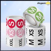 JINGWEI 500pcs/roll XS-3XL สติ๊กเกอร์ฉลากขนาด 2.5ซม./1นิ้ว หลายสี สติ๊กเกอร์ขนาดเสื้อผ้า สากลสากลสากล ขนาดป้ายกระดาษ ป้ายเสื้อผ้ารองเท้าเสื้อผ้า