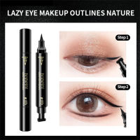 Favogue Double Ended อายไลเนอร์ดินสอกันน้ำแต่งหน้า Wing Shape Black Eye Liner Stamp Cosmetic