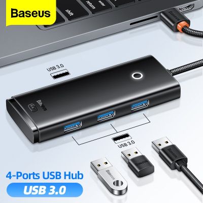 Baseus Lite Series อะแดปเตอร์4ฮับ USB พอร์ต USB ชนิด C ไปยัง USB 3.0ฮับตัวแยกอะแดปเตอร์สำหรับแล็ปท็อป MacBook Pro iPad USB HUB Feona