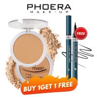 【ซื้อ1รับของขวัญของ】 Phoera คอนซีลเลอร์ทนนานเป็นธรรมชาติไวท์เทนนิ่ง8สีบลัชเนื้อแมทครีมรองพื้นควบคุมความมันเค้กผงสีแดง | Lorzi