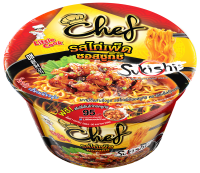 Little Cook Chef บะหมี่กึ่งสำเร็จรูป รสไก่เผ็ดซอสซูกิชิ ขนาด 78g ,Little Cook Chef instant noodle Spicy Chicken Sukishi Sauce flavor,小廚師即食麵/主廚聯名系列/香辣雞壽喜醬口味