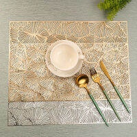 Gingko Leaf Pressed Vinyl 12 "X 18" Placemats ตารางสี่เหลี่ยมผืนผ้า