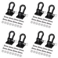 8Pcs Trailer Towing Buckle Tow Hooks Metal Climbing Trailer Shackles for 1/10 RC Car Truck Climbing Car (Black)