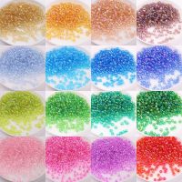 Multi-Size 1.5-4mm Glass Rice Beads Magic Color Transparent Imitation Nissan Color Scattered Beads DIY Beaded Tassel Accessories Beads