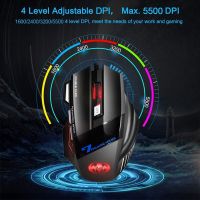 Aivk เมาส์เล่นเกมความเร็วสูง 7 ปุ่ม Led 5500 Dpi Usb X7 พร้อมไฟแบ็คไลท์สําหรับเล่นเกม Pc