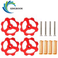 KINGROON 4ชิ้น M4สกรู4ชิ้นถั่ว4ชิ้น Heatbed Leveling ฤดูใบไม้ผลิลูกบิดสำหรับ CR10 3D เครื่องพิมพ์พิมพ์แพลตฟอร์มสกรูการสอบเทียบชิ้นส่วน