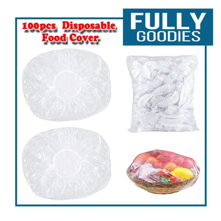 FULLY GOODIES 100PCS Disposable Bowl Cover Food Grade Plastic Cover