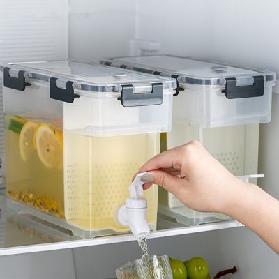 hot【DT】 3.5L Refrigerator Kettle Cold Jugs With Lemon Bottle Glasses Juice Drinks Gadgets Dispenser Faucet