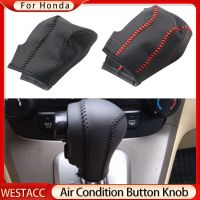 【DT】 hot  Genuine Leather Car Gear Collars Gear Head Shift Knob Cover for Honda CRV CR-V 2007 - 2014 AT Automatic Accessories