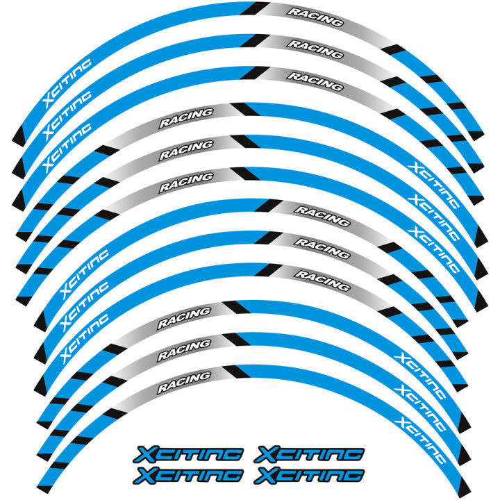แถบสะท้อนแสงติดสติกเกอร์ประดับล้อสำหรับรถจักรยานยนต์สติกเกอร์แต่งล้อมอเตอร์ไซค์-s400-x-citing-อุปกรณ์เทป15-14-นิ้วสำหรับ-kymco-xciting-500-300-400