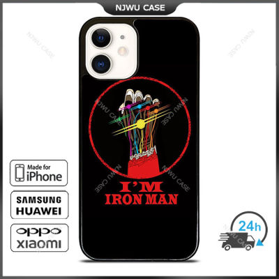 I Am Iron Man Infinity Stone Phone Case for iPhone 14 Pro Max / iPhone 13 Pro Max / iPhone 12 Pro Max / XS Max / Samsung Galaxy Note 10 Plus / S22 Ultra / S21 Plus Anti-fall Protective Case Cover