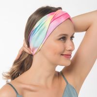 New Tie-Dye Sweat Band Sports Headband Mens Hair Band Fitness Sweat-Absorbing Headscarf Yoga Jog Running Makeup Headband Casual