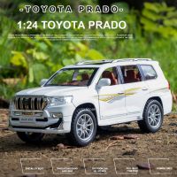 1:24 TOYOTA Prado Off-Road Alloy Car Model Diecast Metal Toy SUV Vehicle Car Model High Simulation Sound And Light Kids Toy Gift