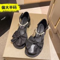 Bowknot pearl baotou sandals women 2023 summer new ins matchs skirt joker fairy high-heeled shoes Rome