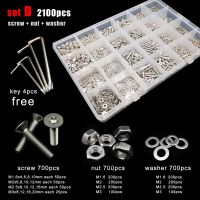 400/2100 Buah M1.6 M2 M2.5 M3 M4 M5 304 A2-70 Ukuran Campuran Baja Tahan Karat Torx Kit Set Pencuci Mur Baut Kepala Countersunk Datar