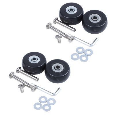 4 Sets of Luggage Suitcase Replacement Wheels Axles Deluxe Repair Tool OD 40mm