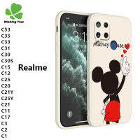 เคสสำหรับ OPPO Realme C53 C35 C33 C31 C30 C30S C15 C12 C25 C20 C21Y C25Y เคสโทรศัพท์เป็นคู่ C21 C11 C17 C3 C2 C1ที่สร้างสรรค์รูปการ์ตูนมิกกี้มินนี่ซิลิโคนนิ่มกันกระแทกฝาครอบด้านหลัง7