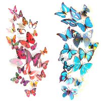 12pcs/lot Colorful Butterfly Fridge Magnets 3D Butterfly Design Art Stickers Room Magnetic Home Decor DIY Wall Decoration