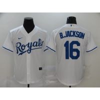 High volume jerseys MLB Kansas City Royals 16 Bo Jackson White Blue Black Elite Baseball Jersey