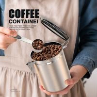 Coffee Storage Container Airtight Stainless Steel Vault Coffee Bean Canister with CO2 Valve to Keep Beans Fresh Grains Candy Jar