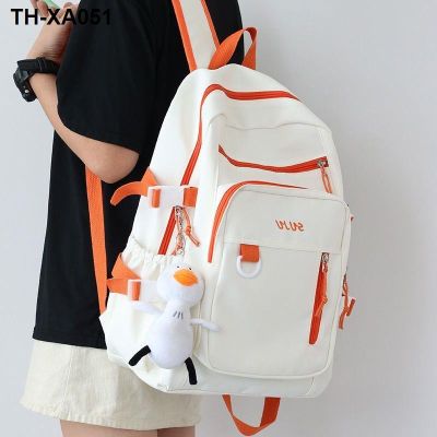 Multi-layer contrasting large-capacity backpack female niche fashion schoolbag college student high school junior shoulders