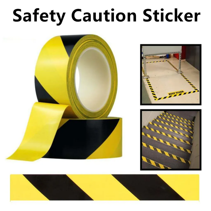 YELLOW BLACK FLOOR TAPE Self Adhesive Waterproof PVC Safety Floor