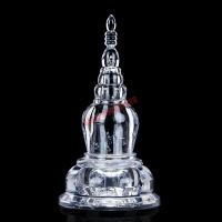 Stupa Bodhi tower PMMA crystal Buddhas pagoda Buddhist articles ornaments household collection pagoda small gawu box