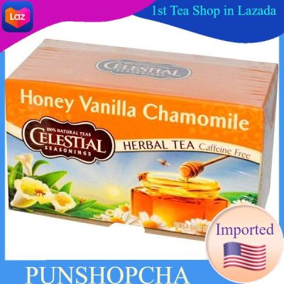 Celestial Seasonings, Herbal Tea, Caffeine Free, Honey Vanilla Chamomile, 20 Tea Bags ชาสมุนไพร​ ชาสุุขภาพ💚พร้อมส่ง💜